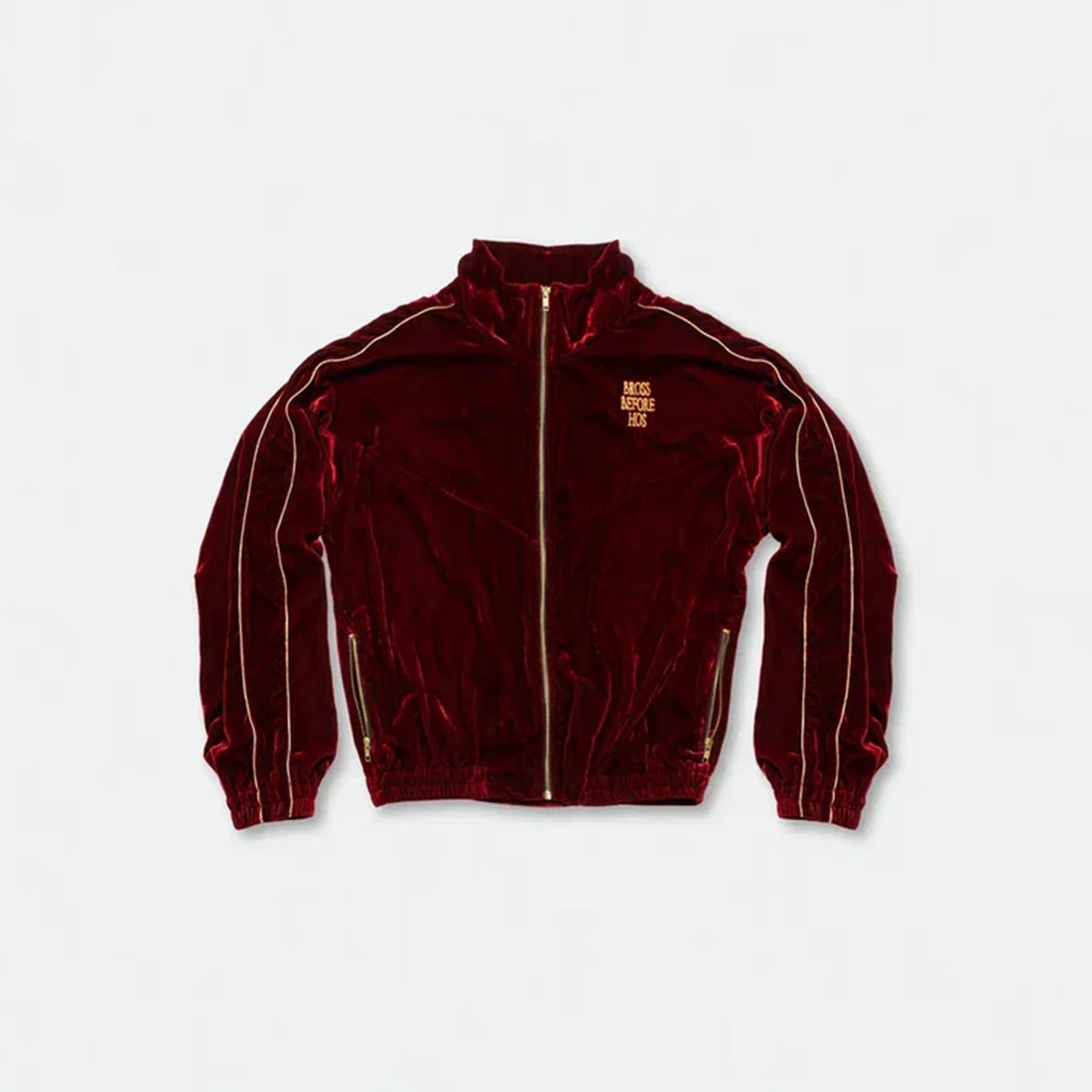 SILK VELVET TRACK JACKET RED