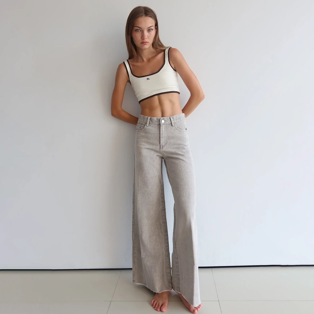 Raw Cut Jeans Gray