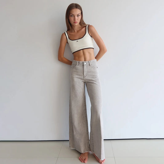 Raw Cut Jeans Gray
