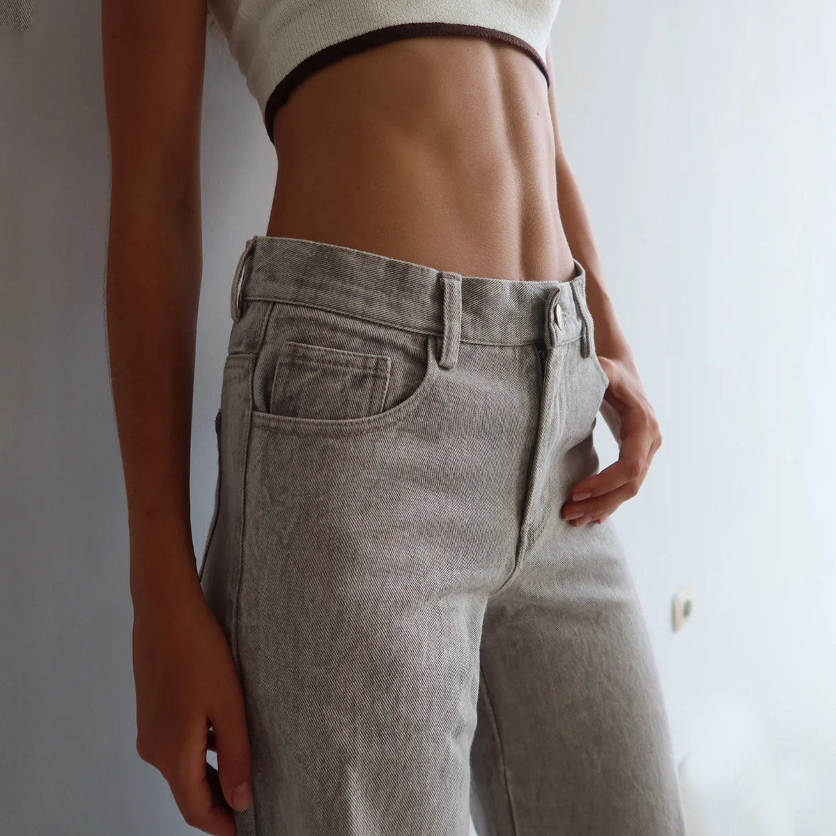 Raw Cut Jeans Gray
