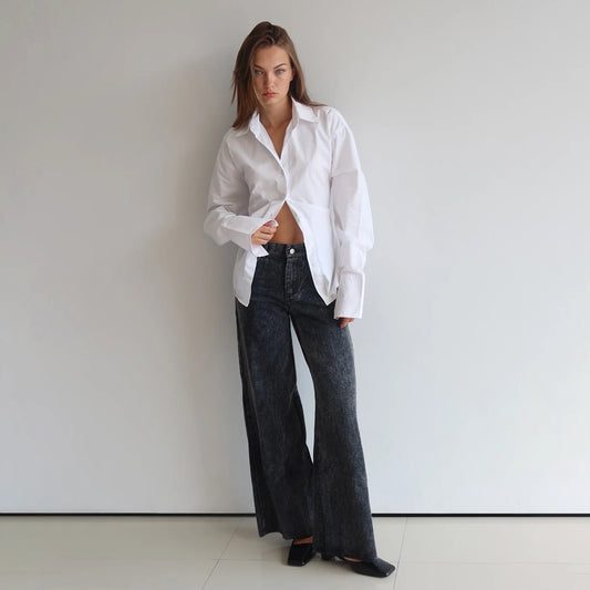 Raw Cut Jeans Black