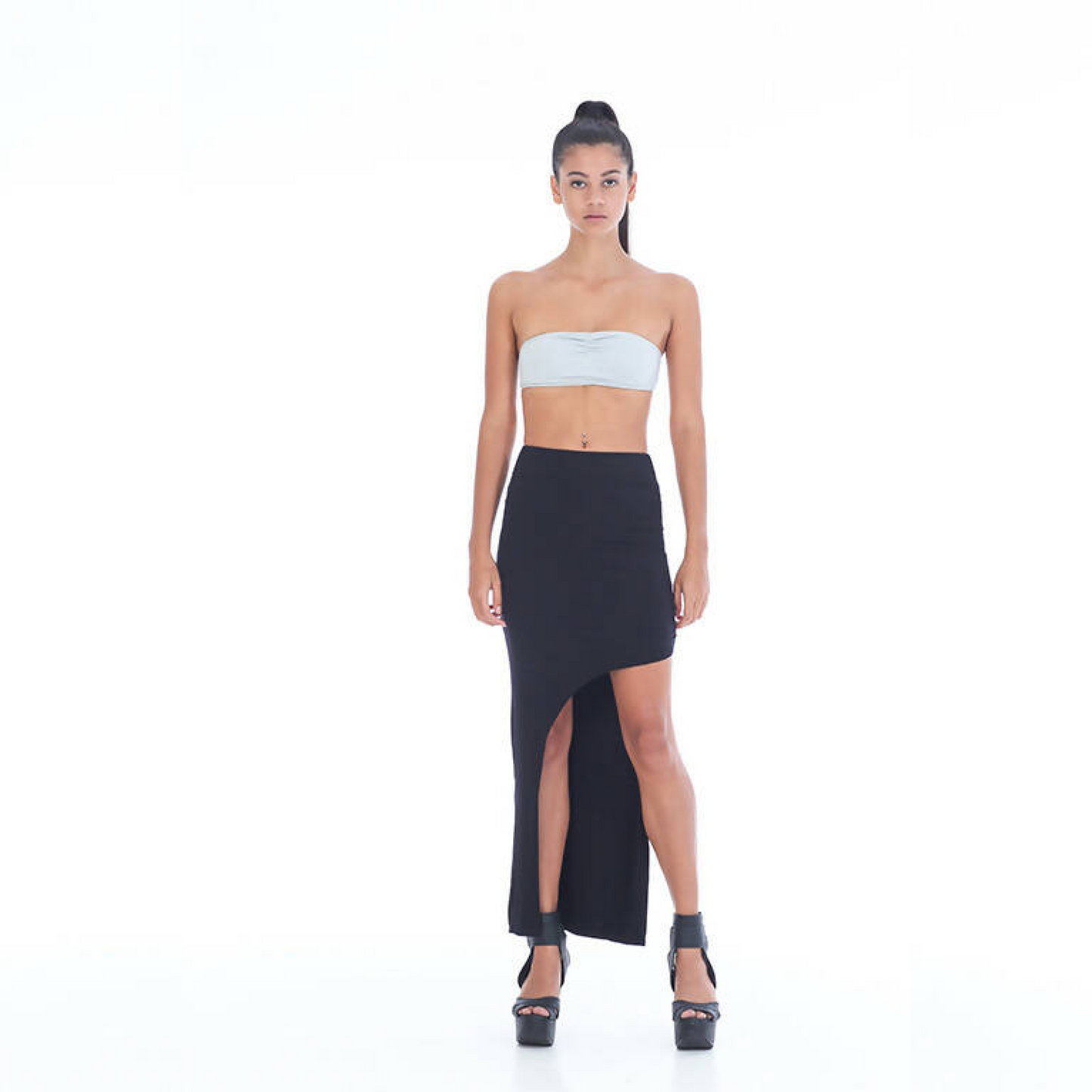 Asymmetrical bamboo cotton skirt