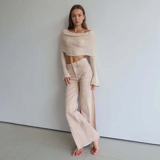 Raw Cut Jeans Cream
