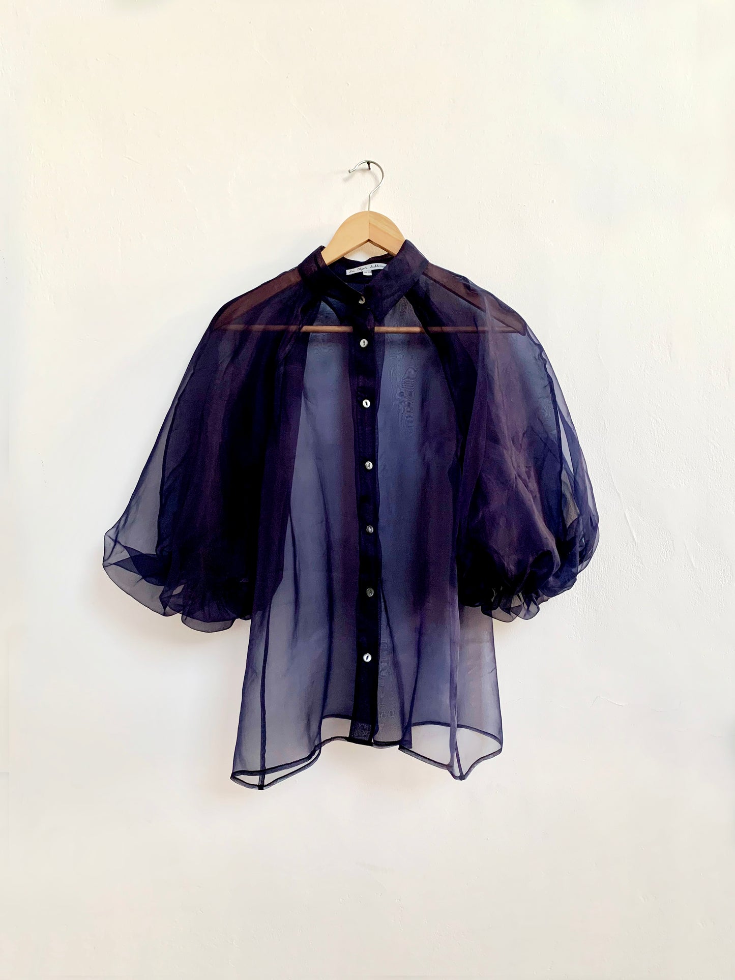 Organza puff sleeve blouse