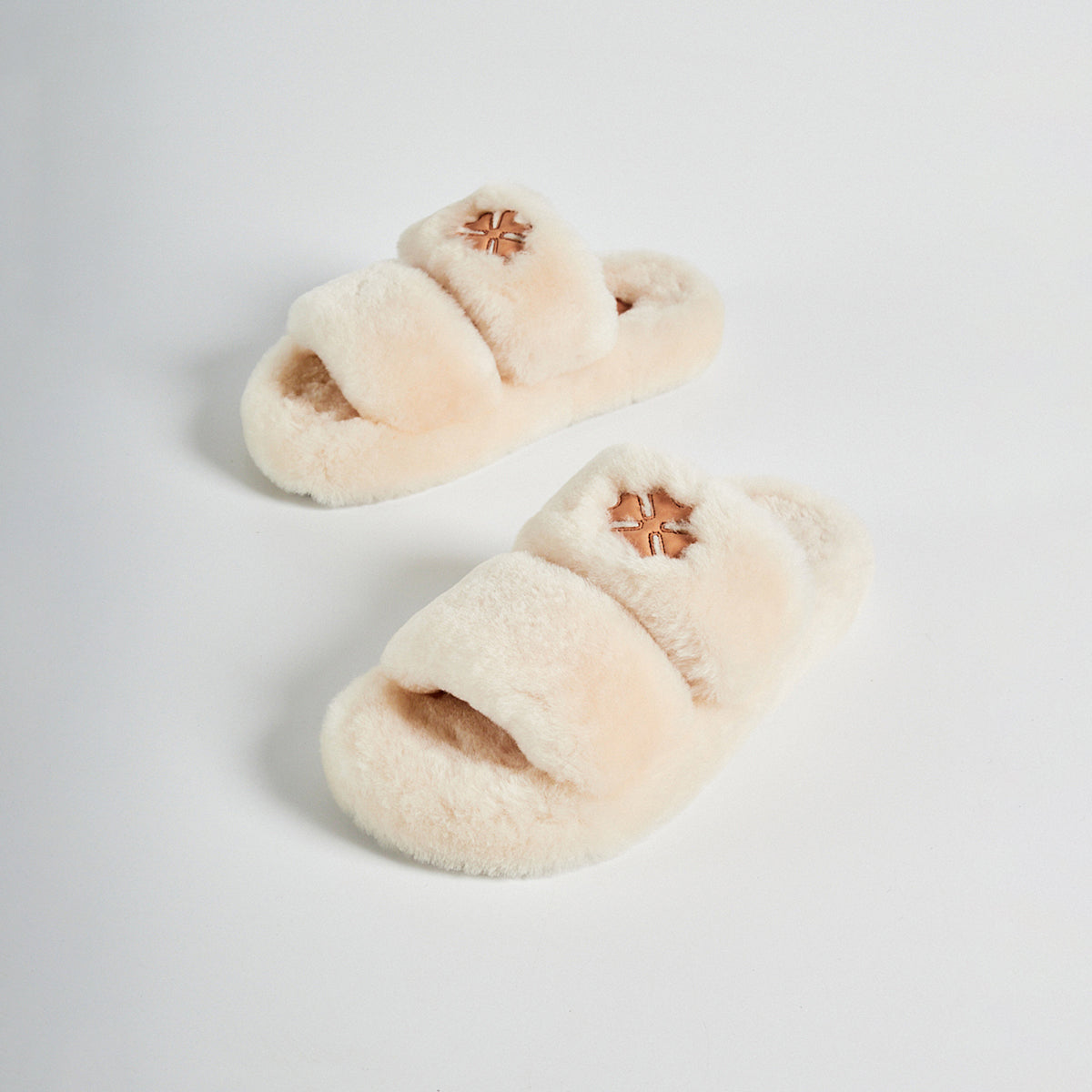 Fur Milk Sandals