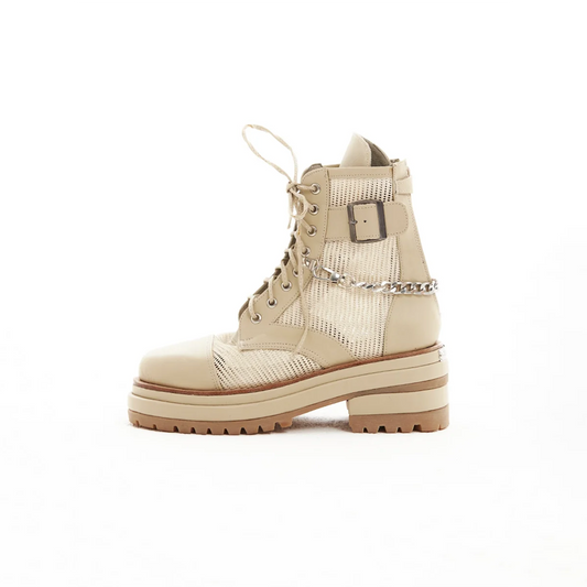 Net boot with chain beige
