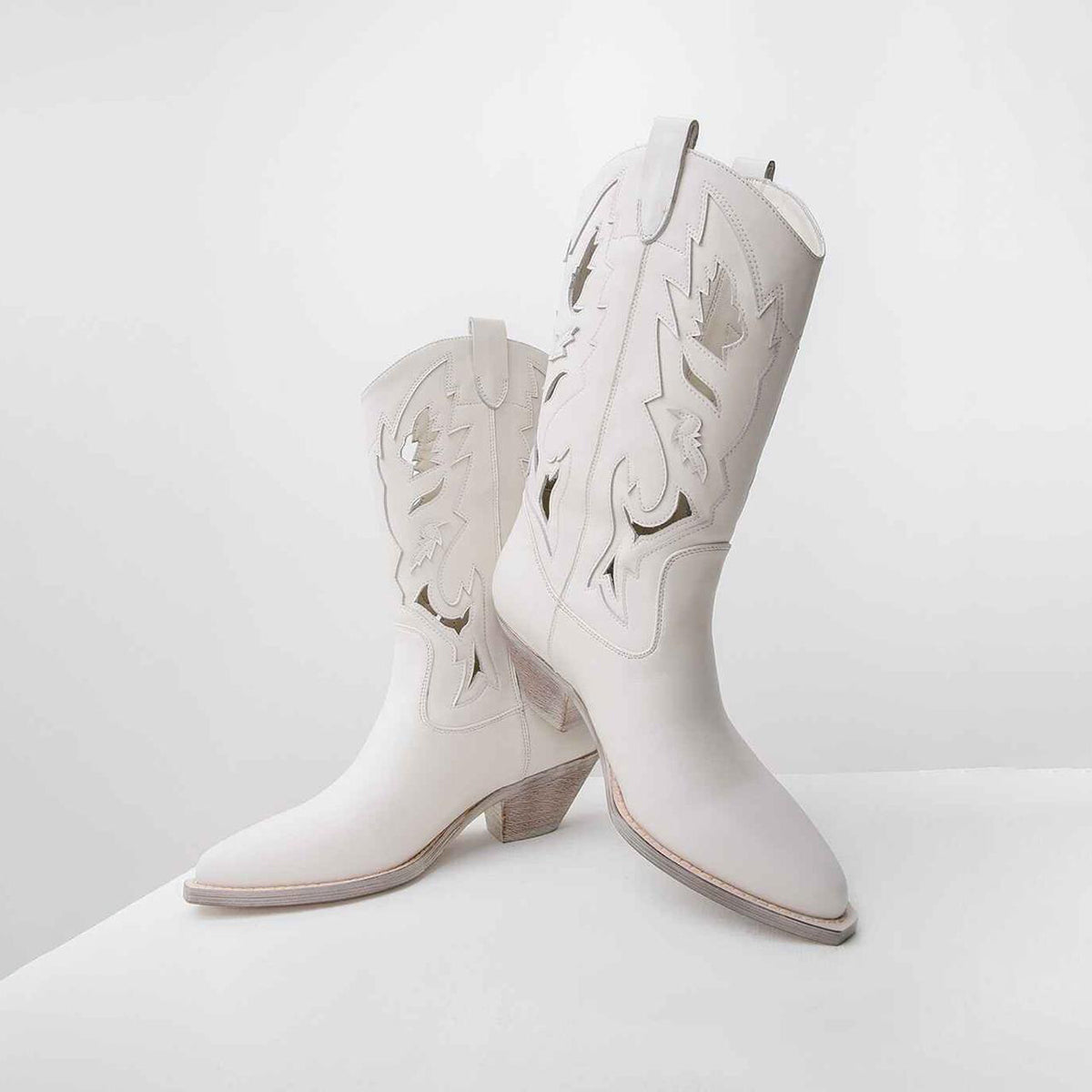 White Leather Boots