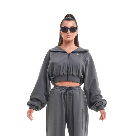 Crop Hoodie FLEX Graphite