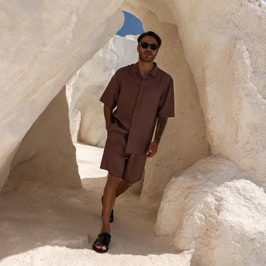 Santai Linen Set In Cacao