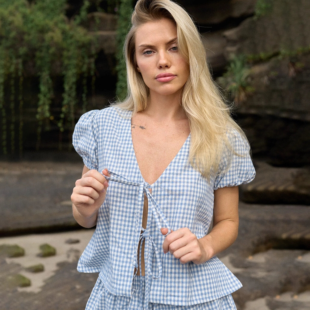 VICHY SET IN BLUE
