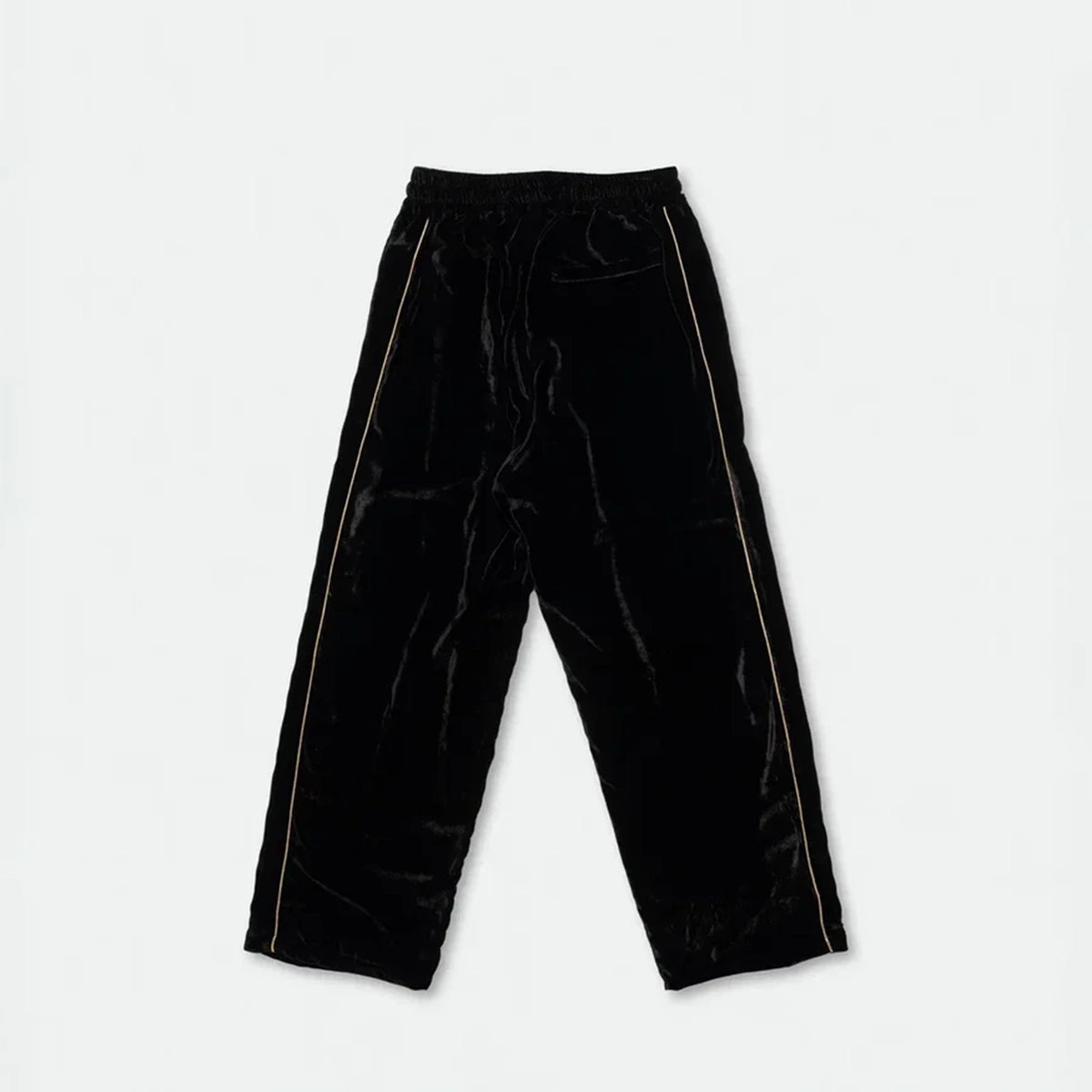 SILK VELVET TRACK PANTS BLACK