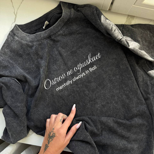 WASHED T-SHIRT "OSTROV" IN GREY