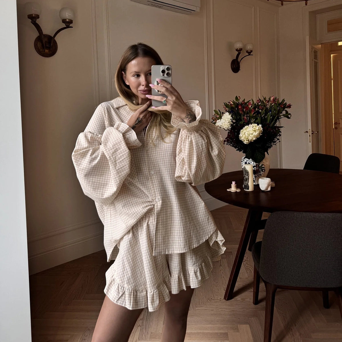 ARIELLA COTTON SET IN BEIGE