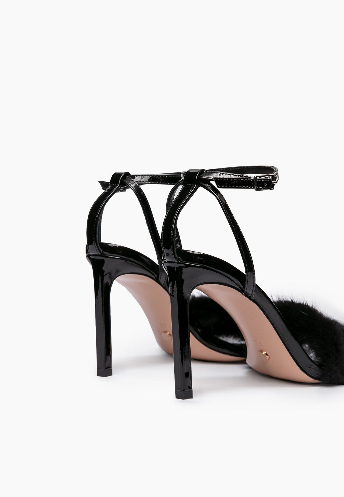 Night-Out Black Fur Heels