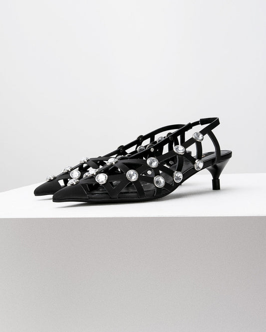 Crystal Cage Heels