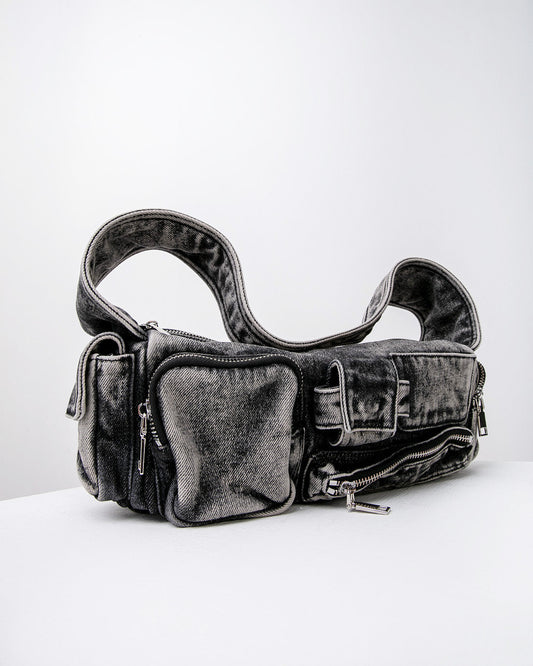 Black Vintage Denim Shoulder Bag