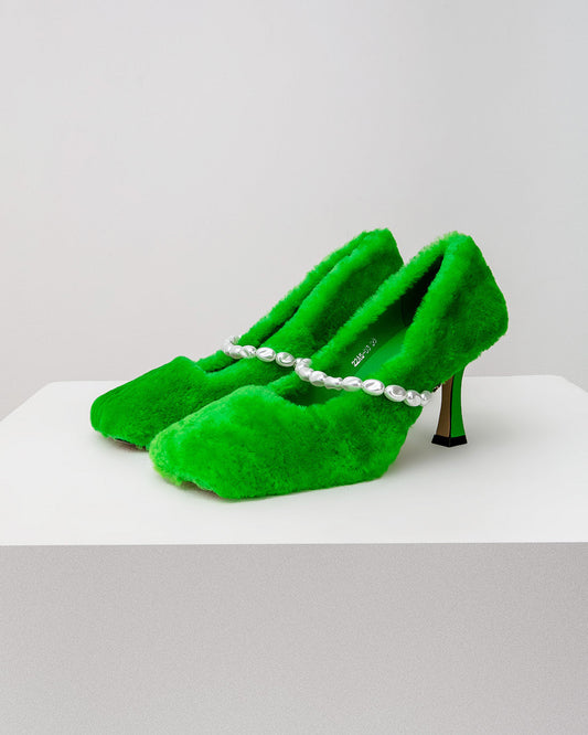 Green Pearl Heels