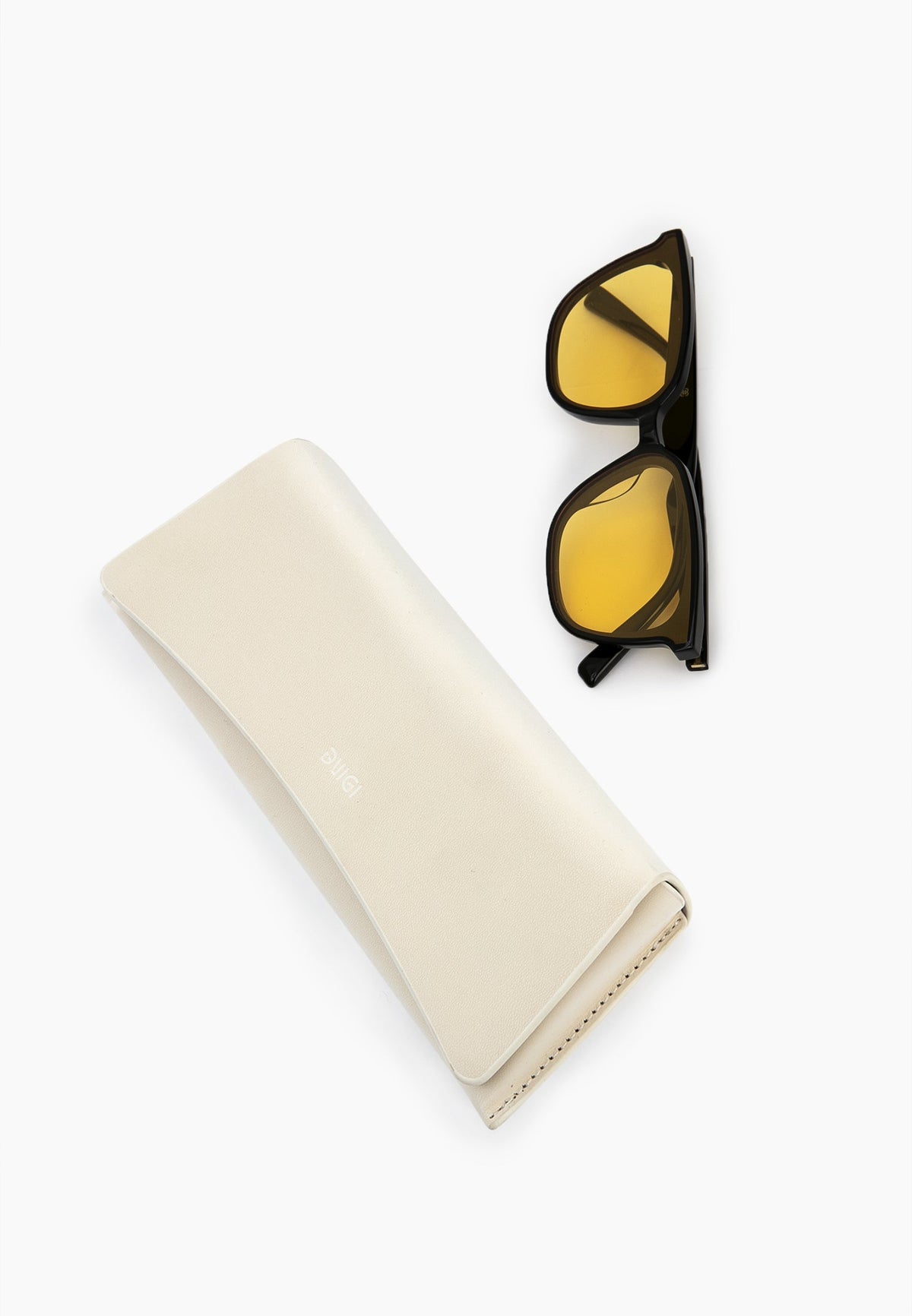 Black Amber-Lens Square Sunglasses