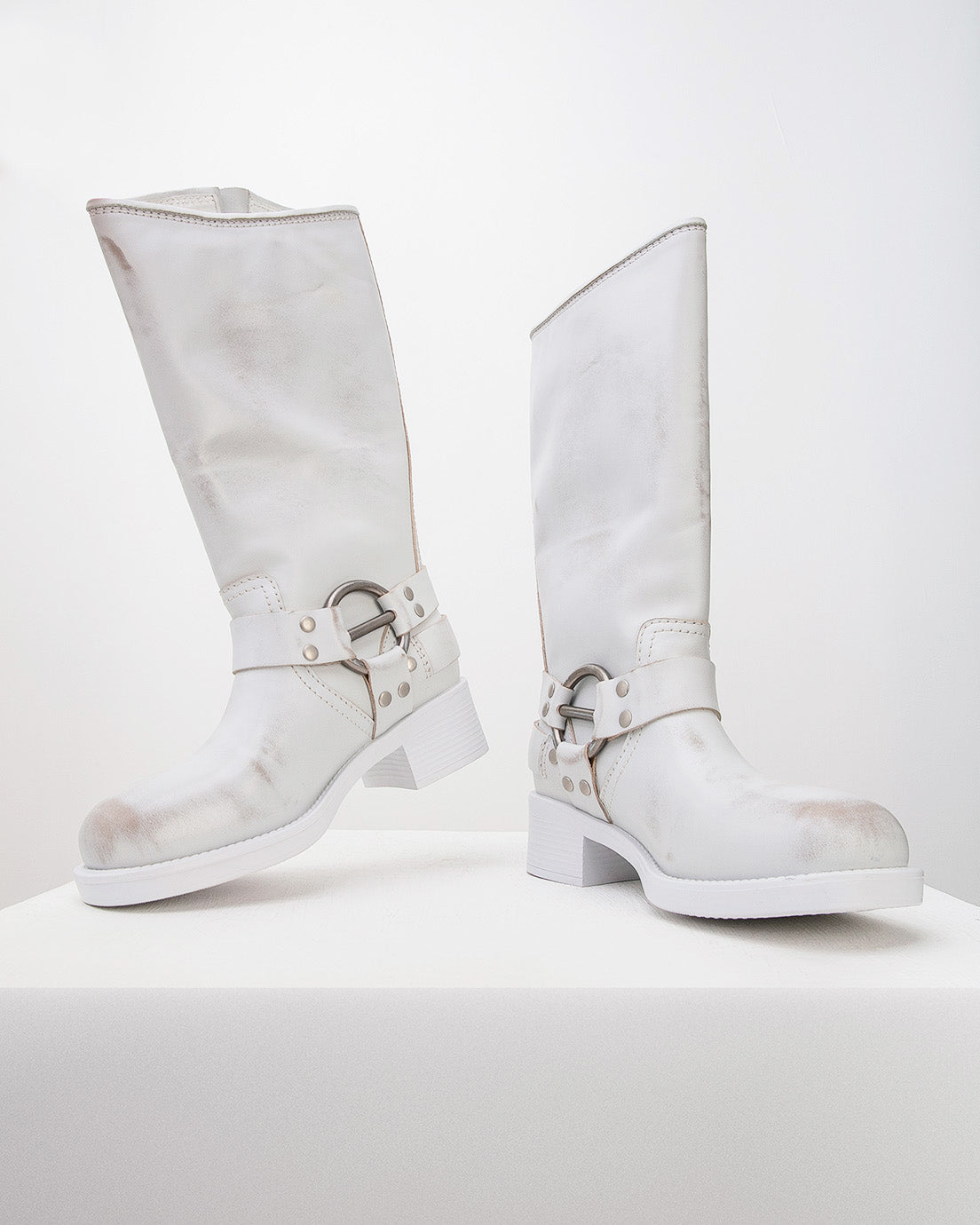 White Strap Boots