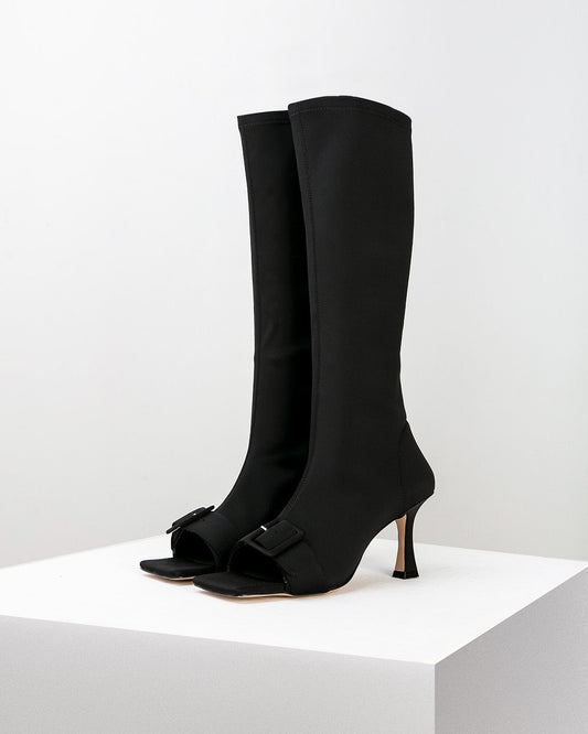 Black Open Toe Boots