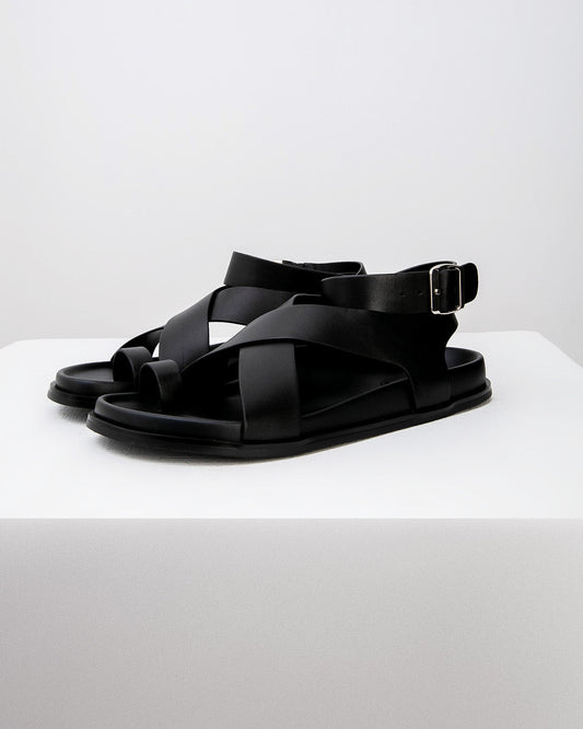 Black Wrapped Sandals
