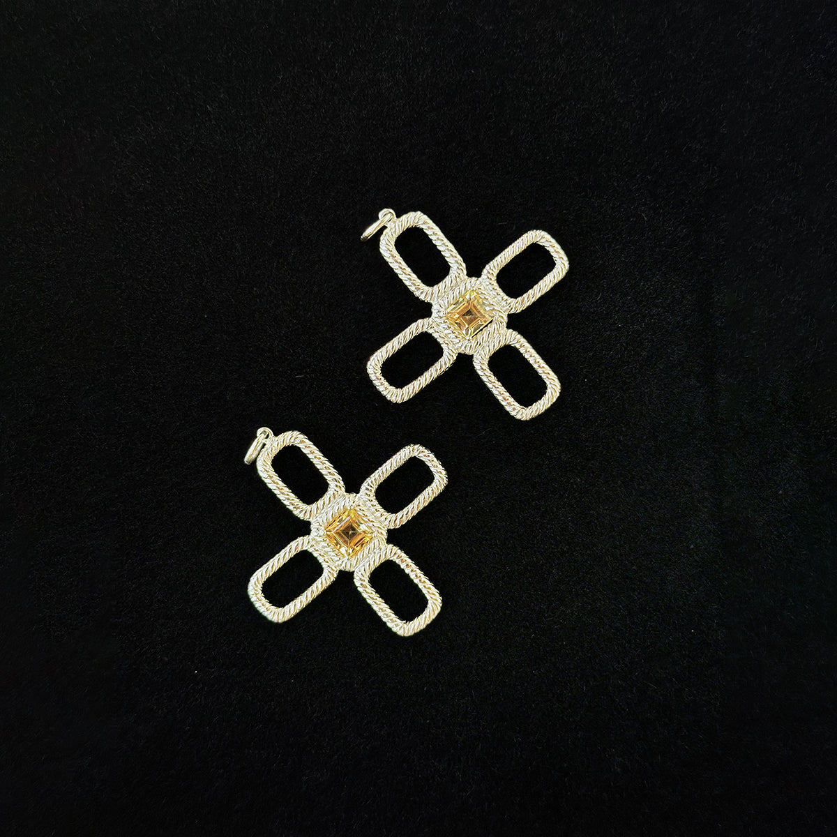Necklace Cross with Citrine