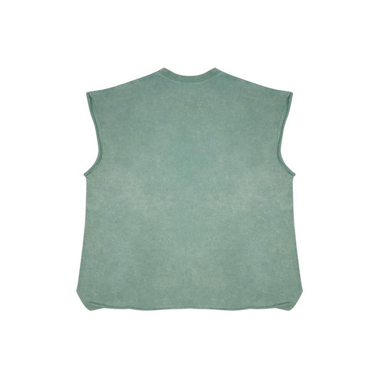 TSHIRT TANK STONEWASHED WITH BEAR PRINT GREEN