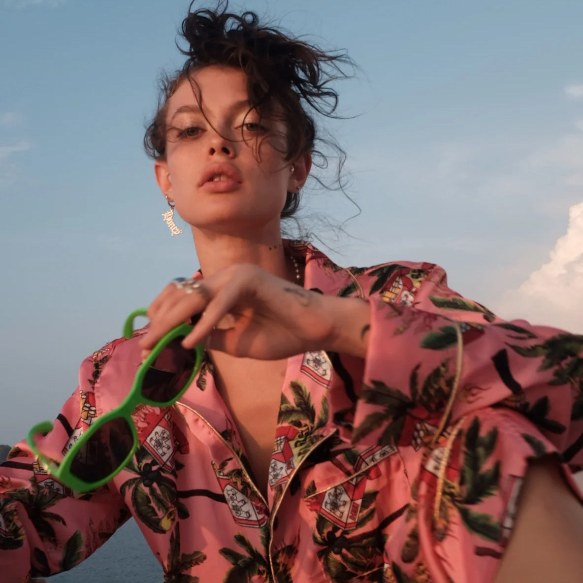 SILK PAJAMA PRINTED PINK