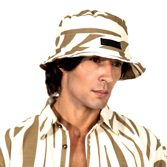 CREAM & CAMEL BUCKET HAT