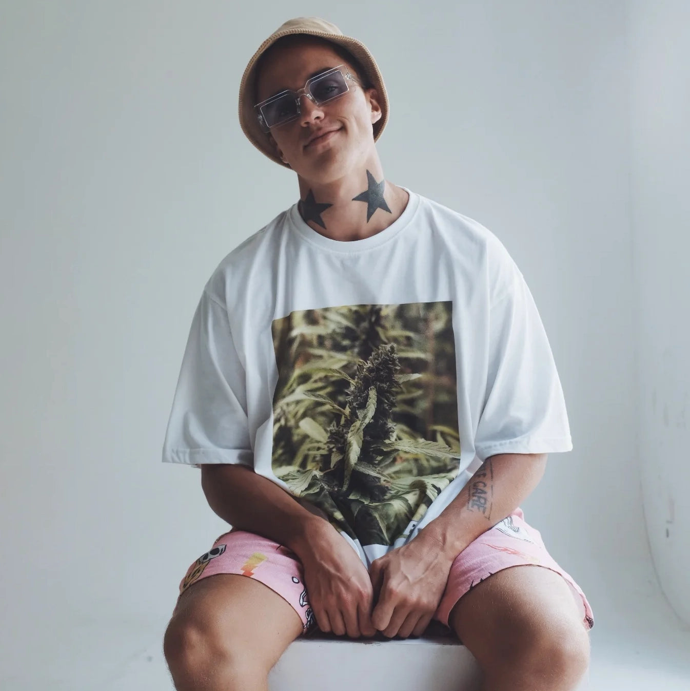 T-SHIRT PLANT PRINT WHITE
