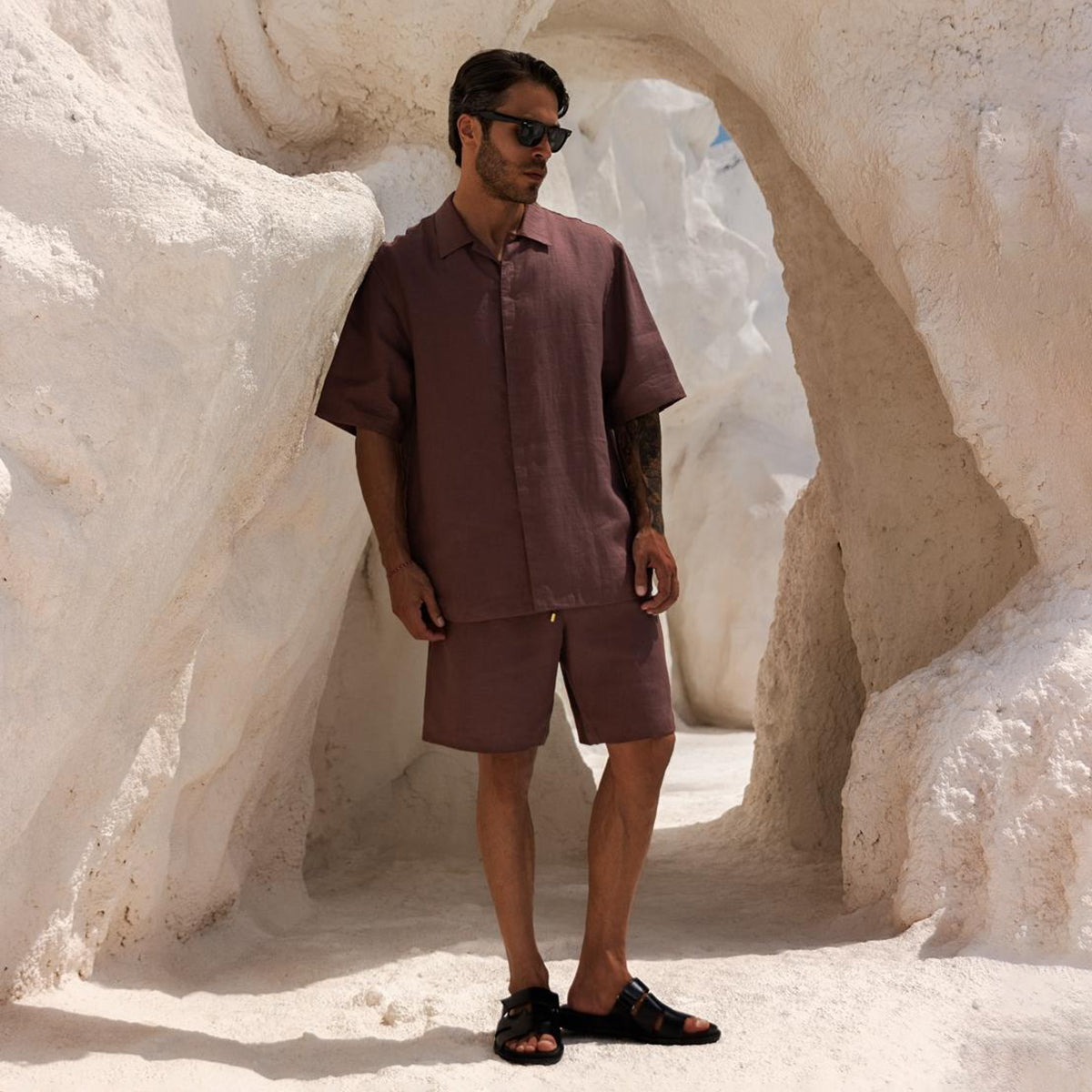 Santai Linen Set In Cacao