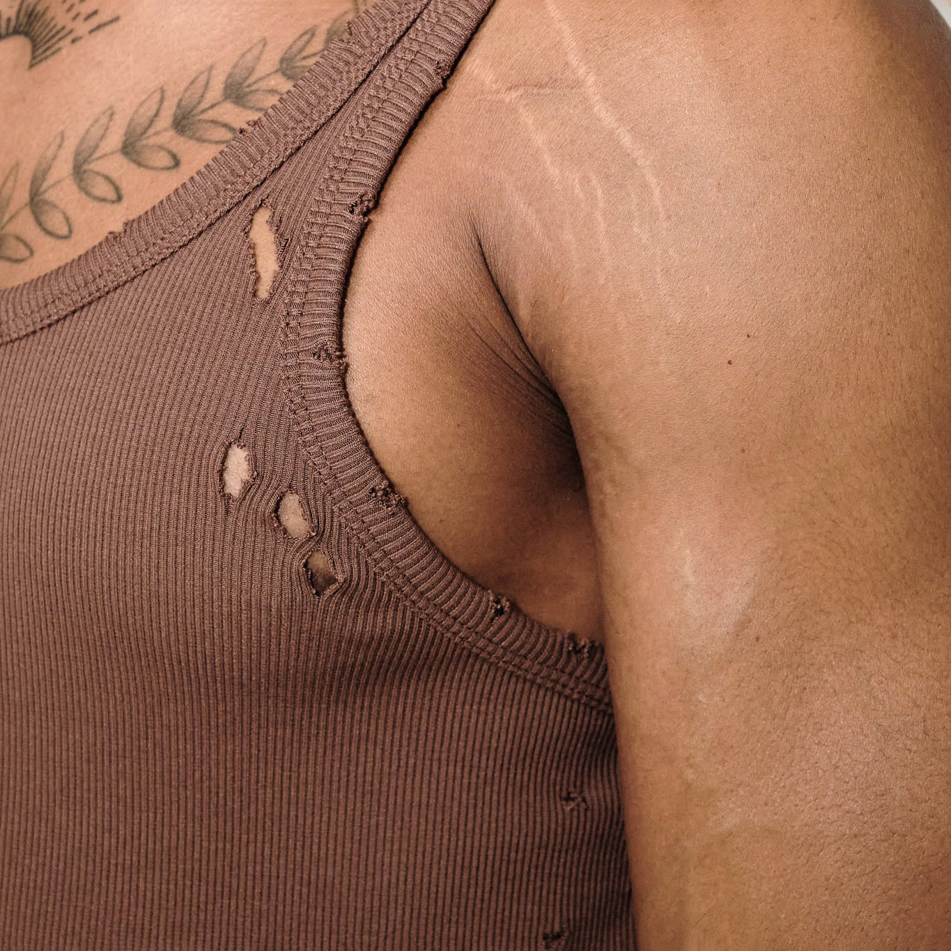 Baby Distressed Singlet In Chocolate