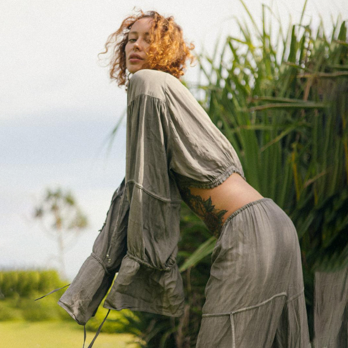 Barocco Top & Pants In Grey