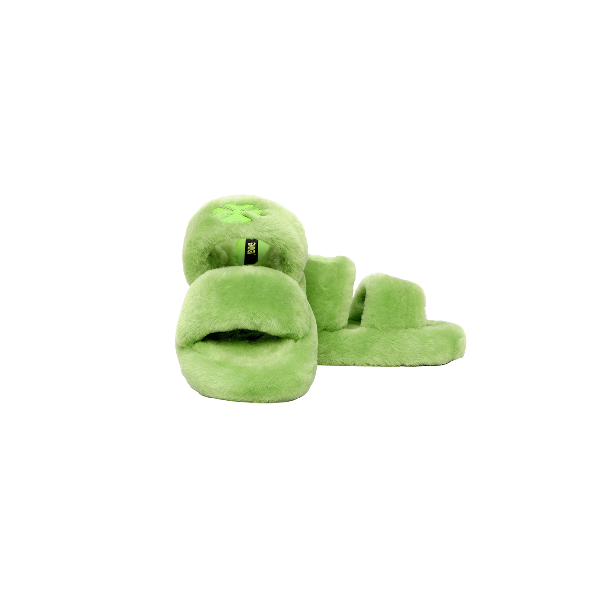 Fur Lime Sandals