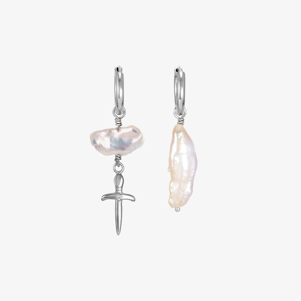 Earrings Rose Pearl Sword