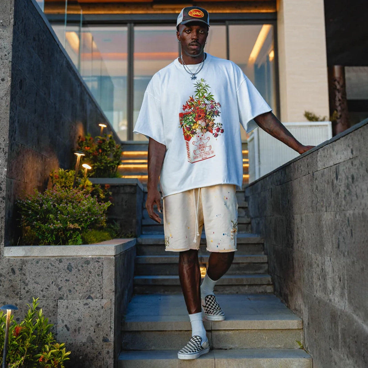 T-SHIRT WITH PRINT WEED