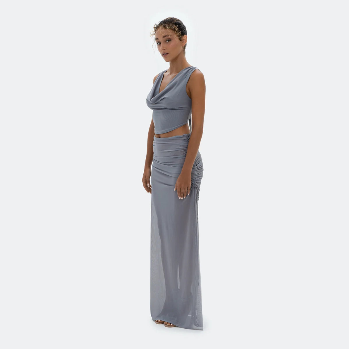 Muse Top & Skirt In Grey