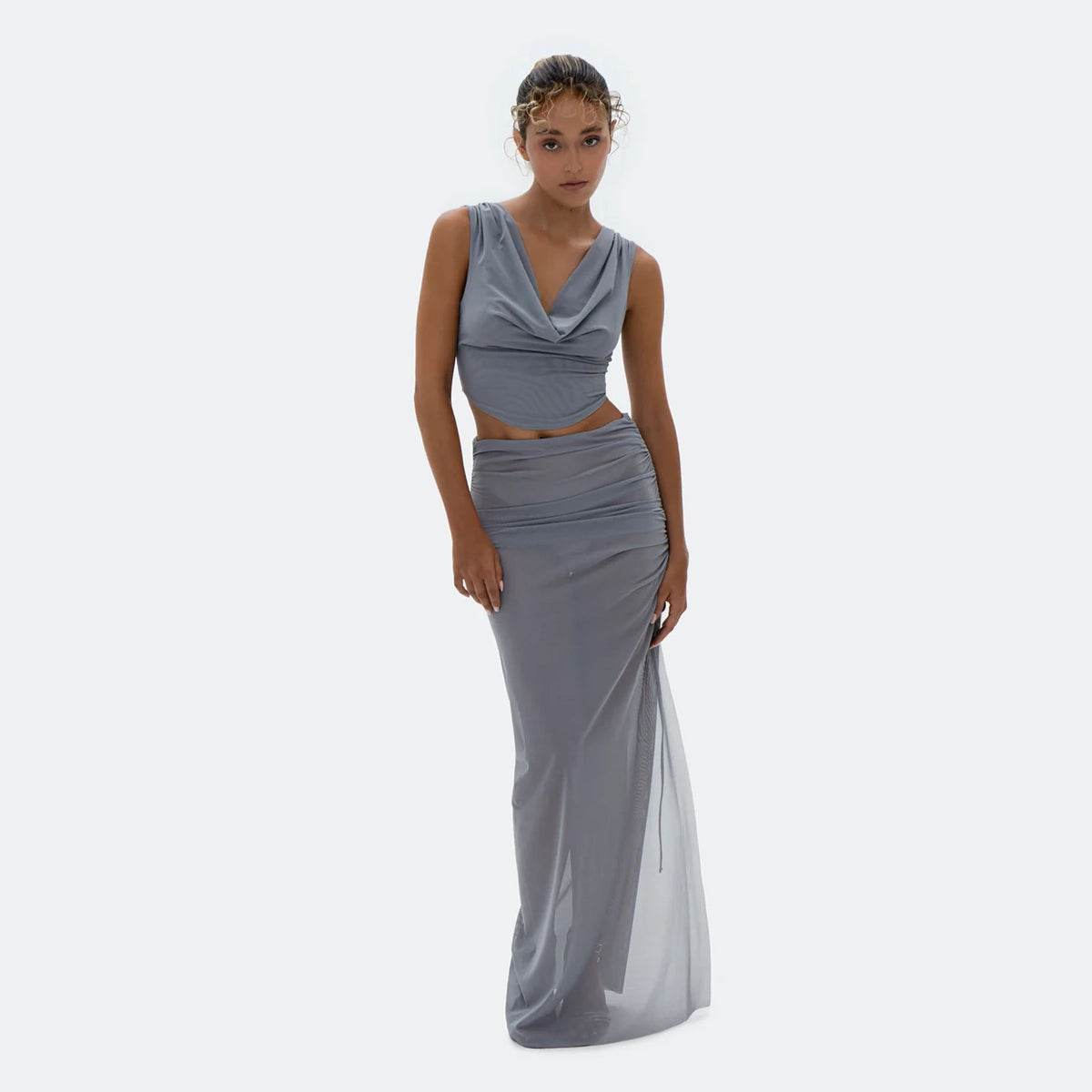 Muse Top & Skirt In Grey