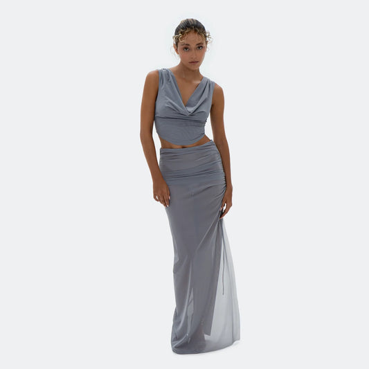 Muse Top & Skirt In Grey