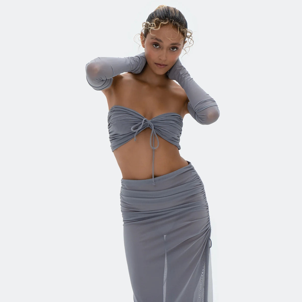 Muse Bra & Gloves In Grey