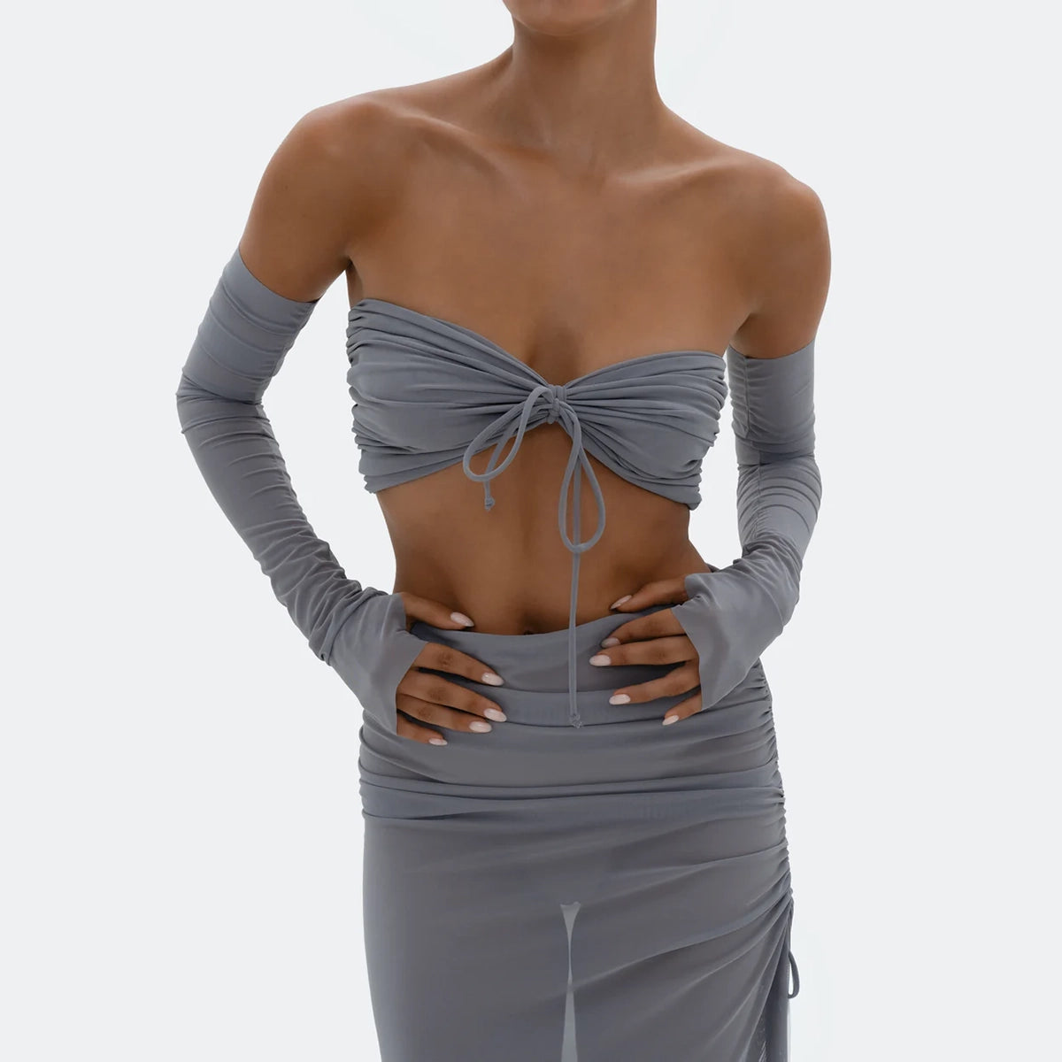 Muse Bra & Gloves In Grey