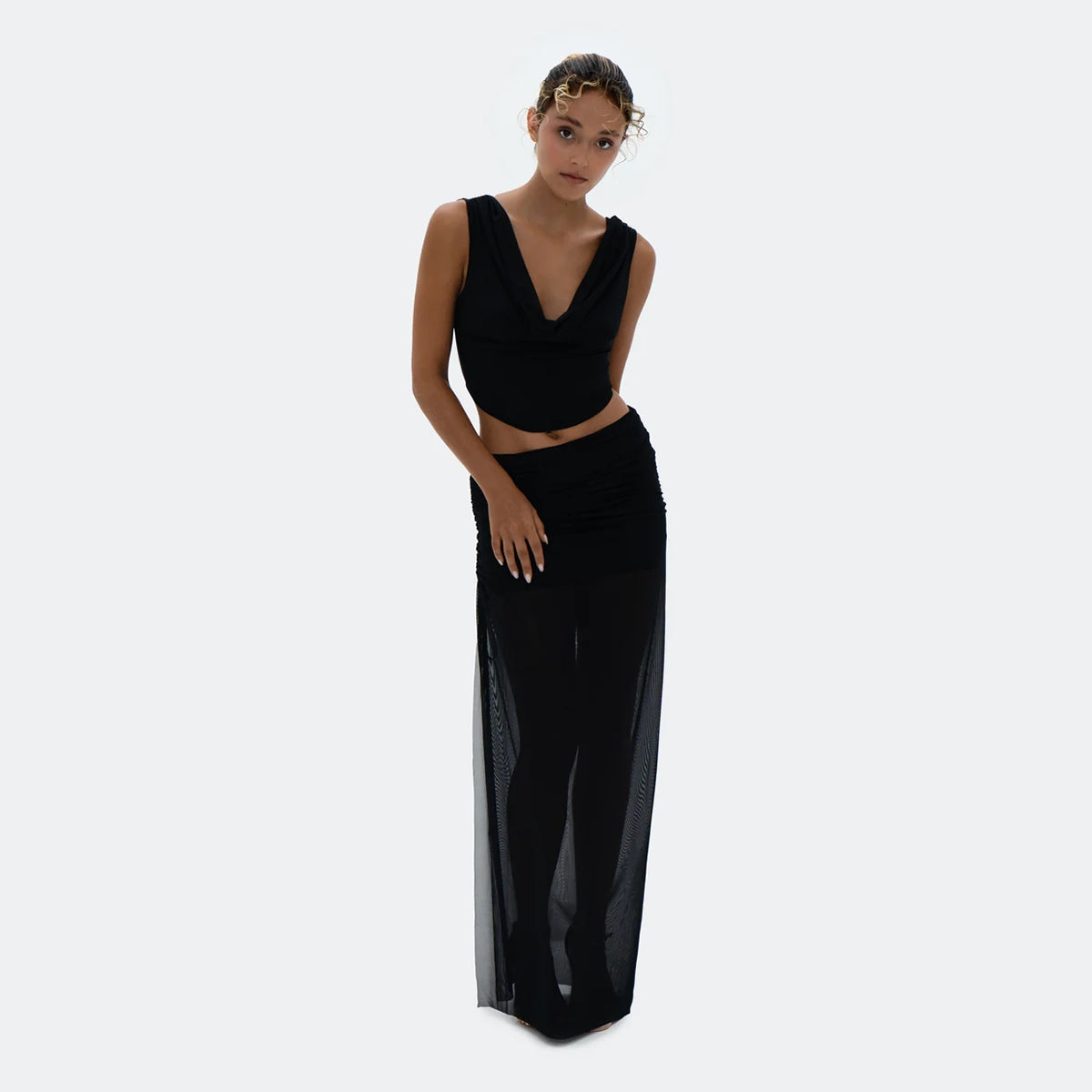 Muse Top & Skirt In Black