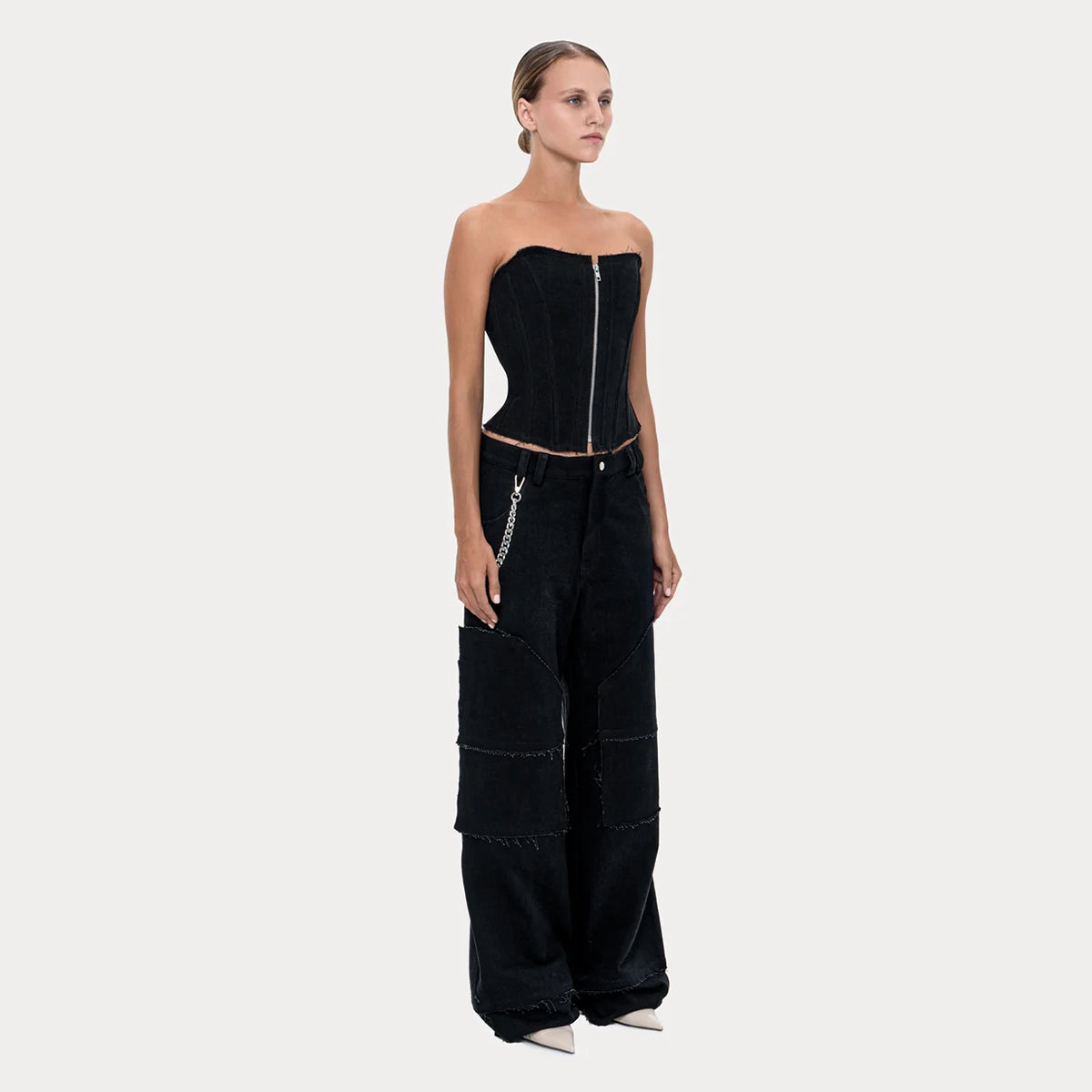 Long Slim Corset Black
