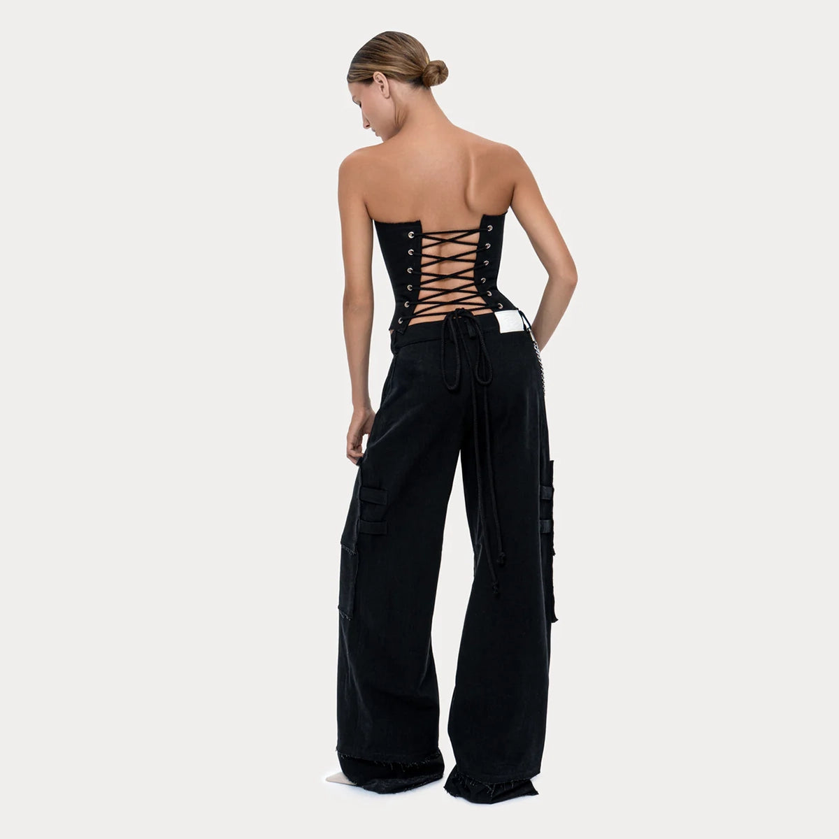 Long Slim Corset Black