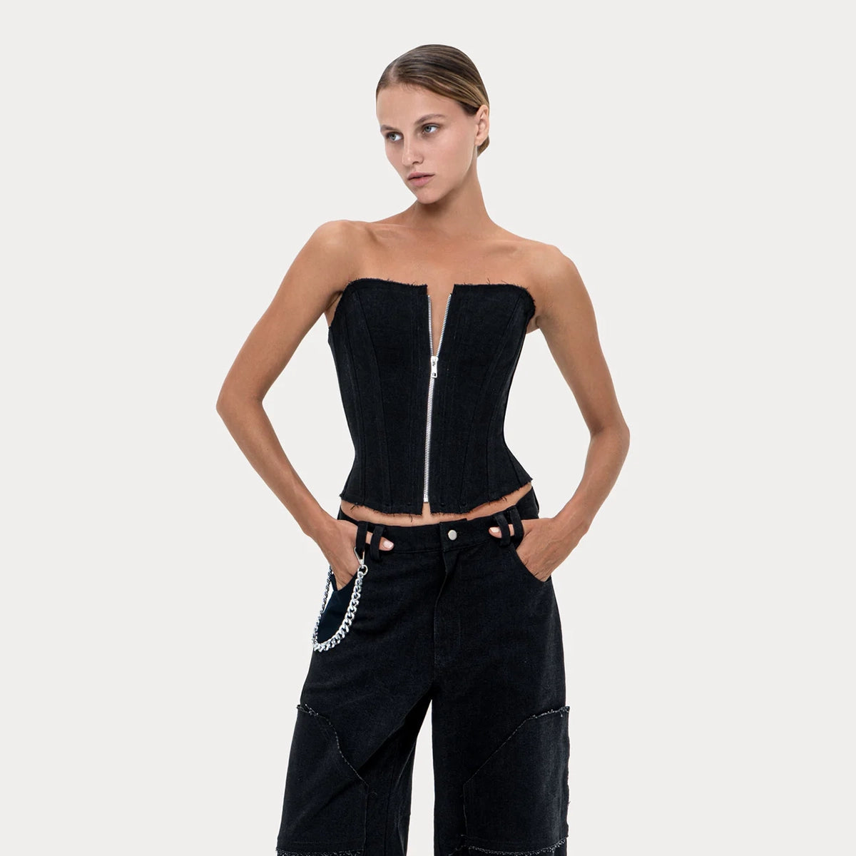 Long Slim Corset Black