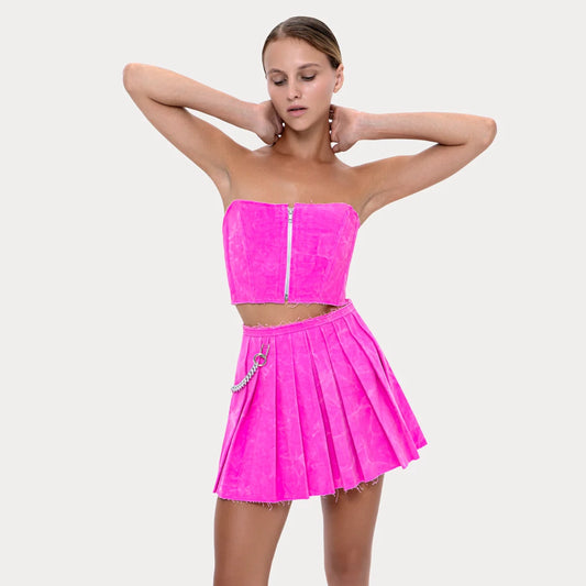 Skirt Worker Denim Pink