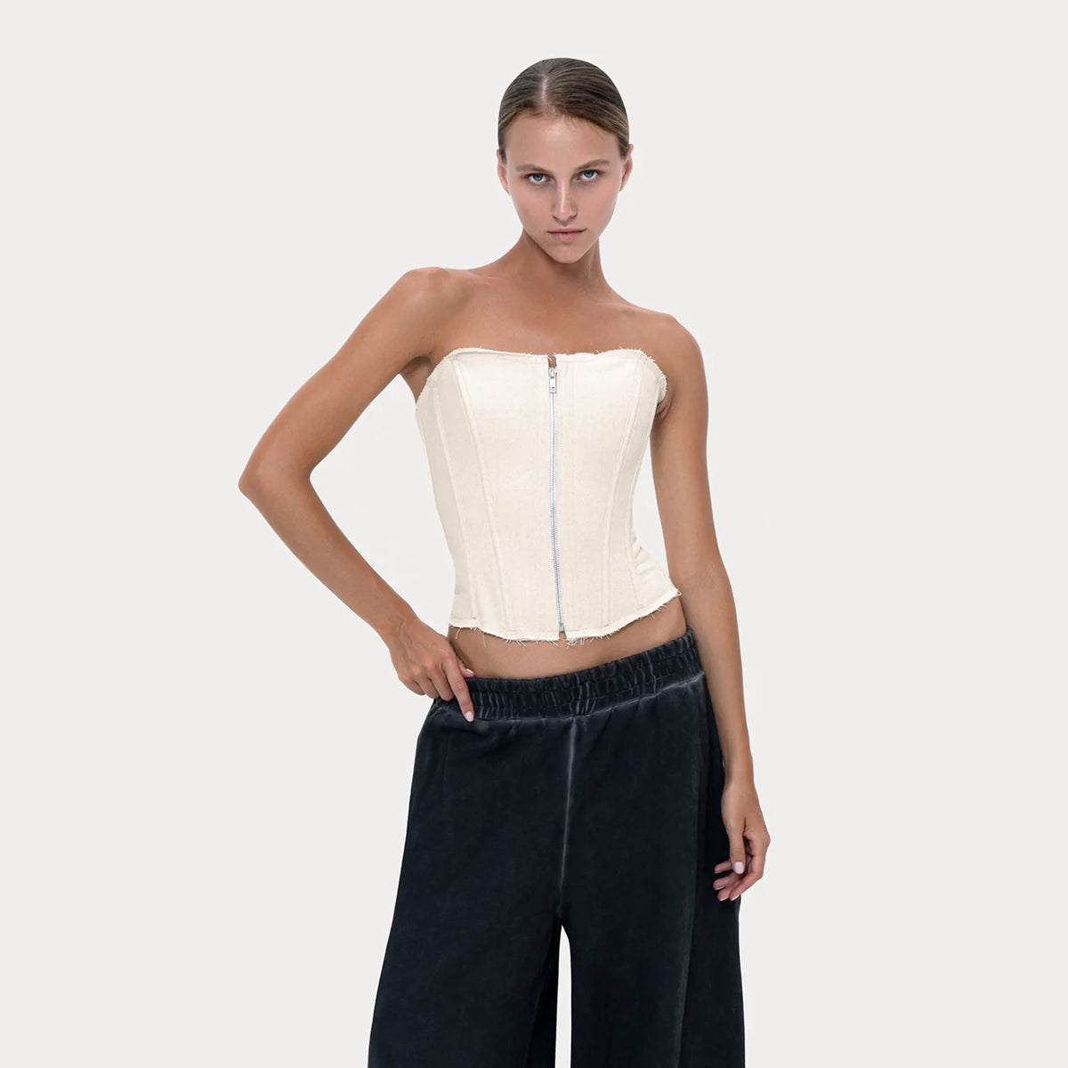Long Slim Corset Beige
