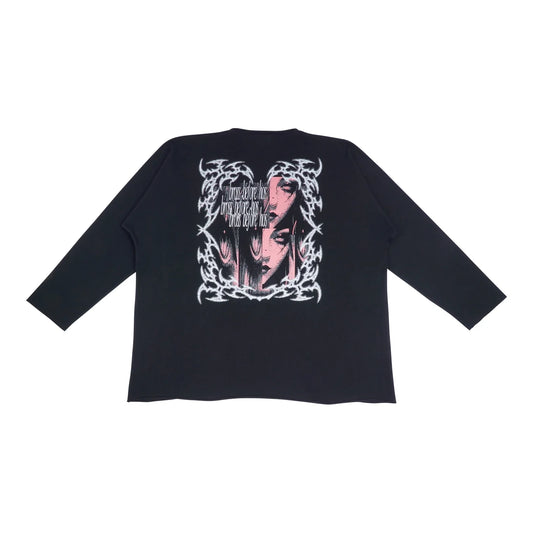 LONGSLEEVE FACE PRINT BLACK