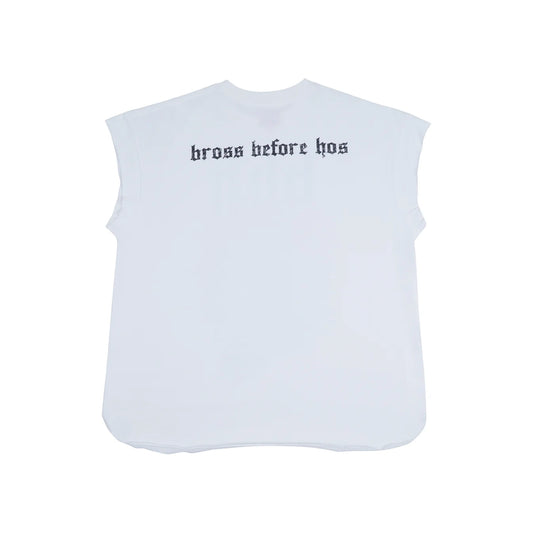 TSHIRT TANK SKULL PRINT WHITE