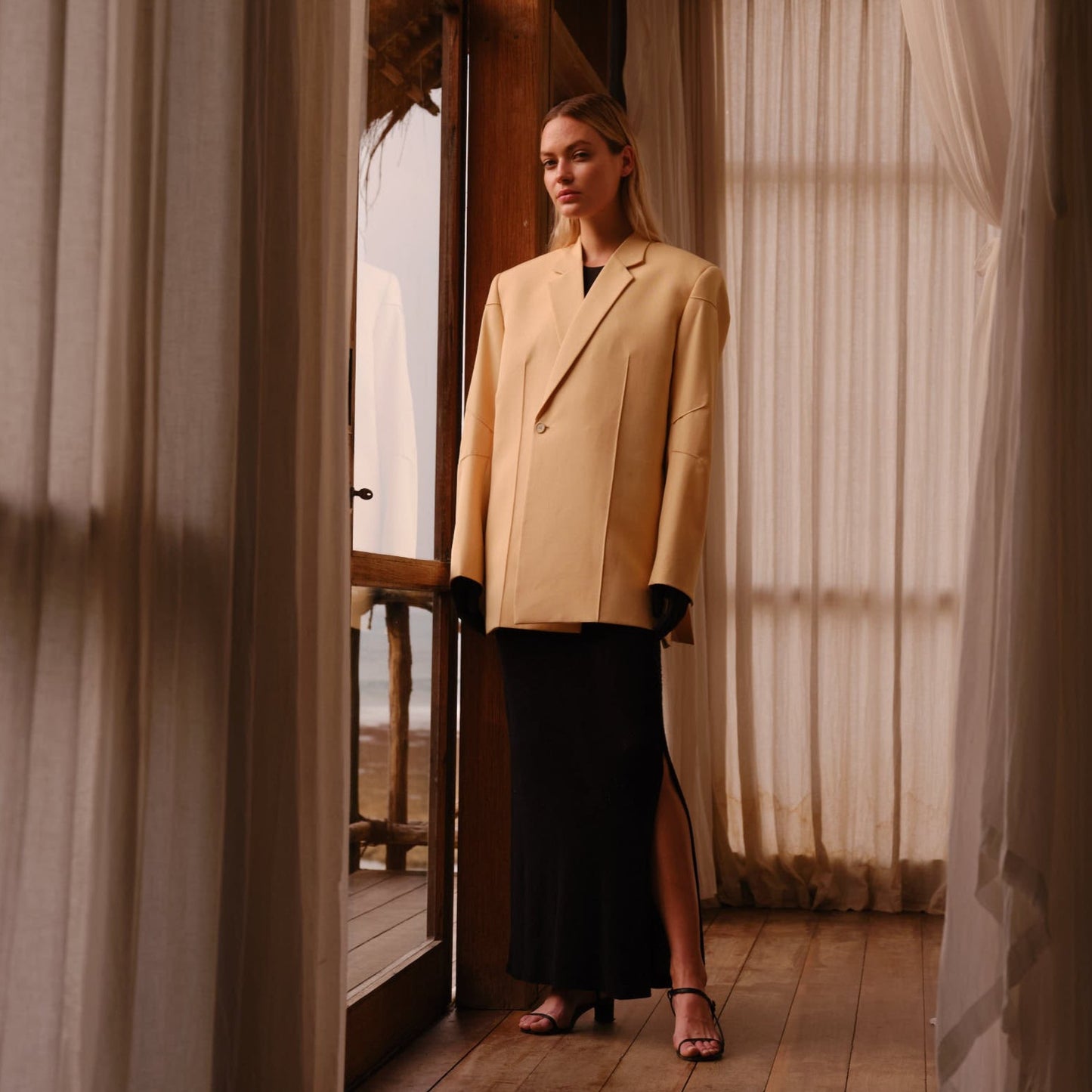 Beige line jacket